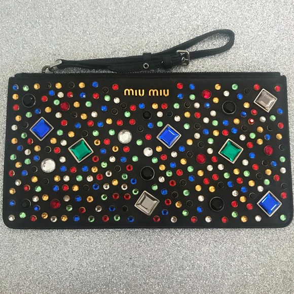 Miu Miu Jeweled Wristlet Clutch - Picture 2 of 6